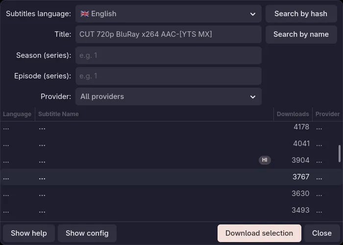 mpvsub interface